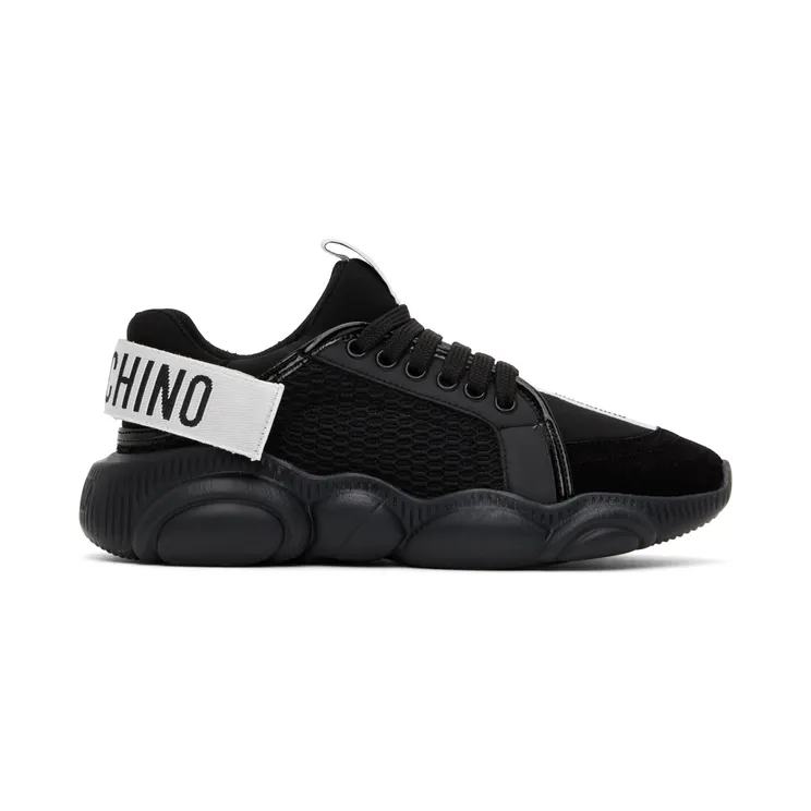 Moschino Black Strap Teddy Sneakers (MA15113G0F MR1)