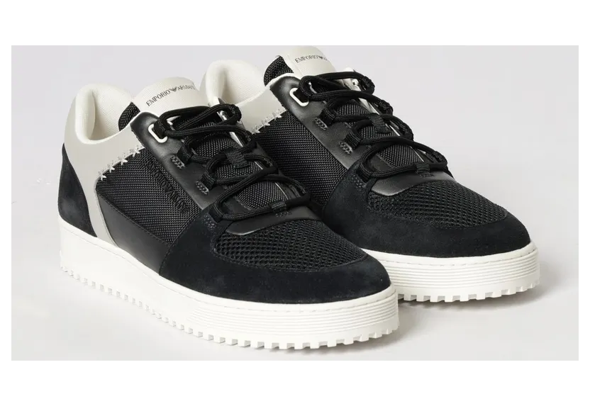 Emporio armani Mesh and Suede Sneakers Blue (EM004838AF24321MB617)