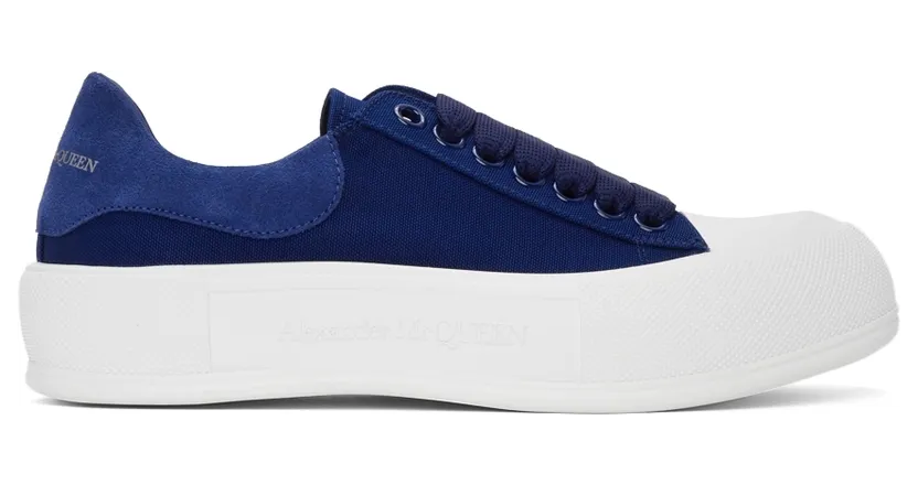 Alexander McQueen Khaki Deck Lace-Up Plimsoll Sneakers (654594W4PQ1)