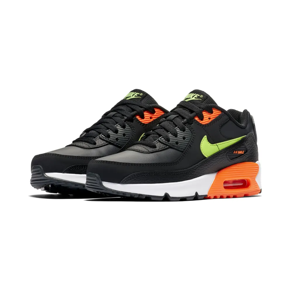Nike Air Max 90 Black Total Orange Ghost Green (GS) Black/Total Orange-Dark Smoke Grey-Ghost Green (CV9643-001)