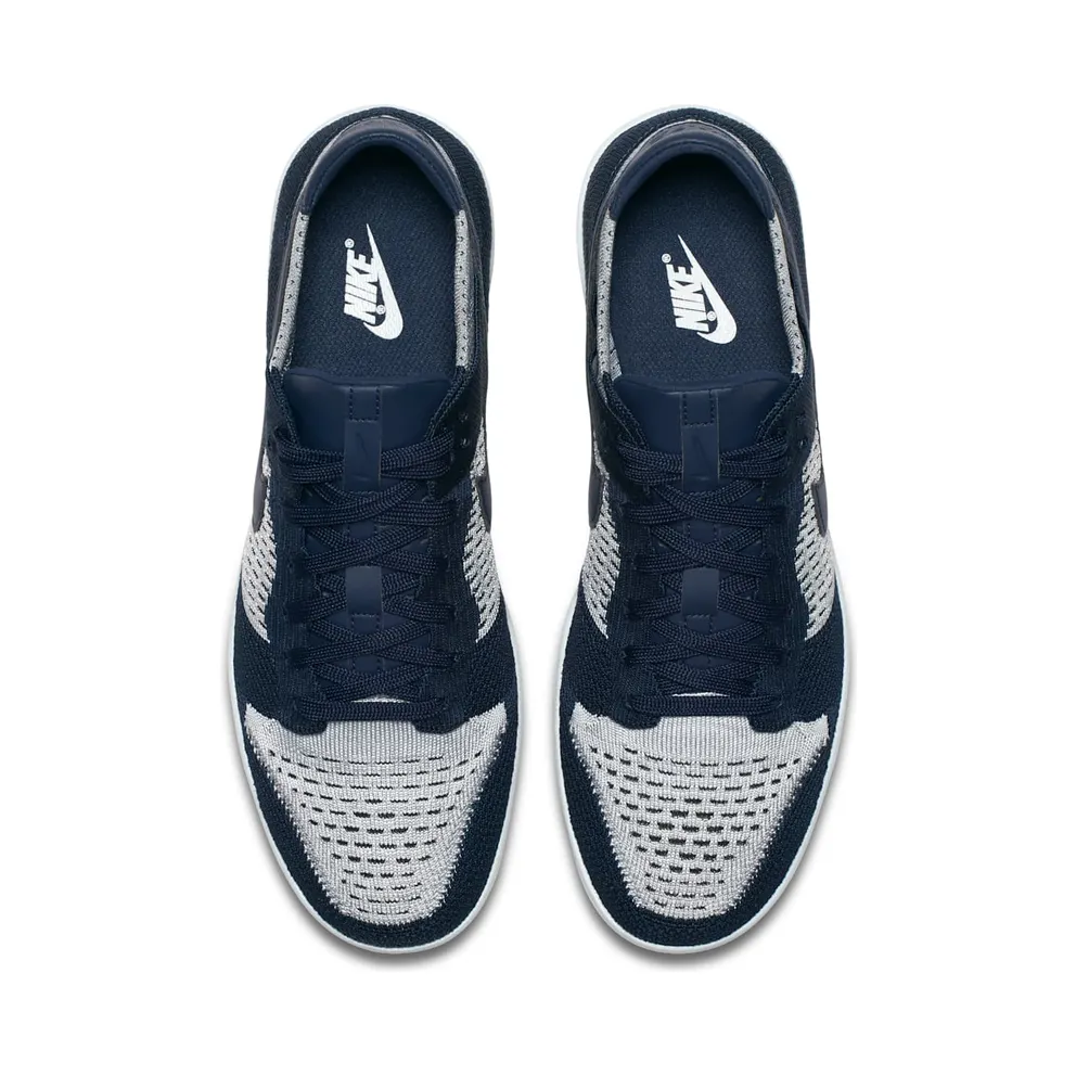 Nike Dunk Low Flyknit College Navy Pure Platinum College Navy/Pure Platinum-Black-Wolf Grey (917746-400)