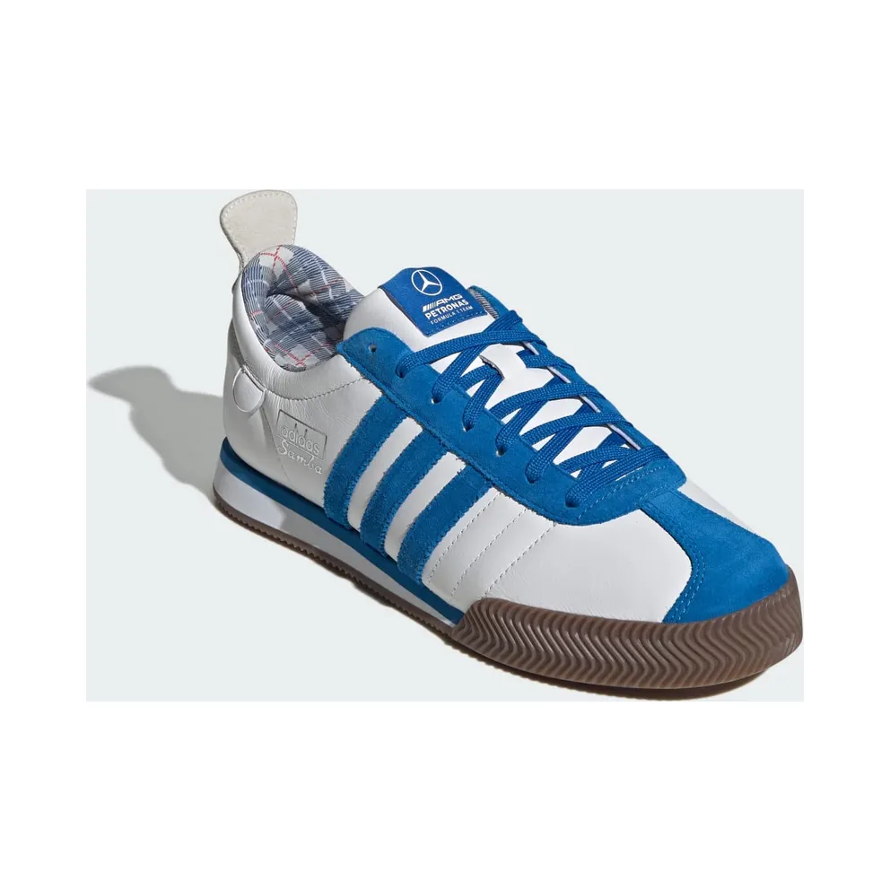 Adidas SAMBA 62 SUPER MERCEDES AMG PETRONAS F1 TEAM Shoes Cloud White / Blue Bird / Gum (KJ3265)