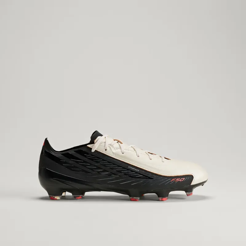 adidas F50 Elite Hyperfast FG L-T Leather Tech Zero Metalic Black Solar Orange (KK4192)