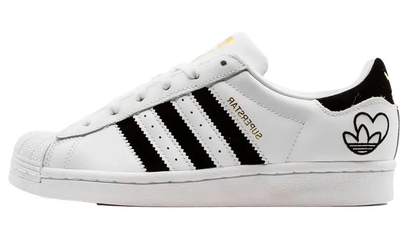 Adidas Superstar ‘Heart Logo – White’ Cloud White/Core Black/Gold Metallic (FY4755)