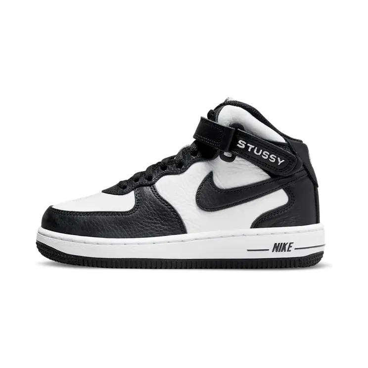 Nike Air Force 1 Mid Stussy Light Bone “Black / White” (DN4158-002)