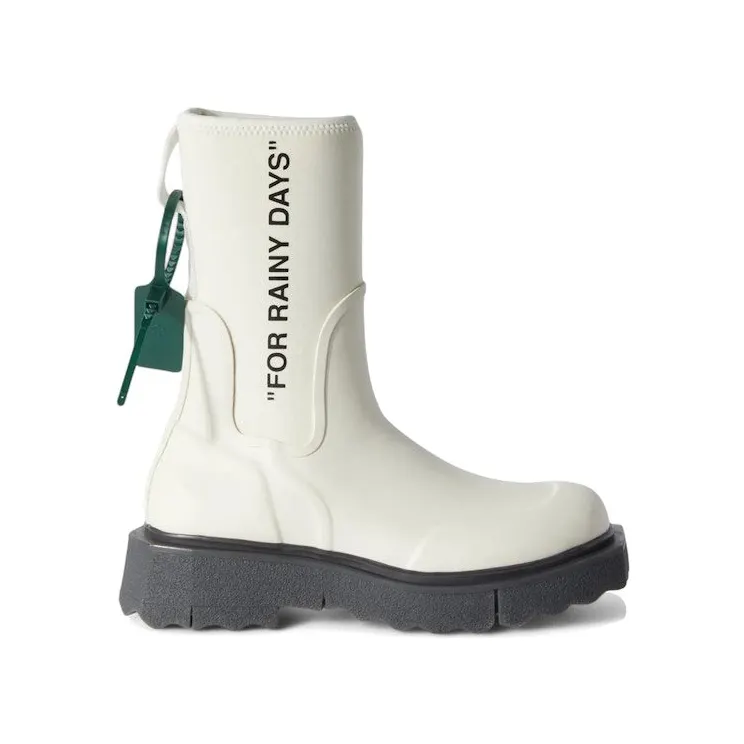 OFF-WHITE Sponge Rubber Rain Boot For Rainy Days White (OWIE016F22MAT0010110)