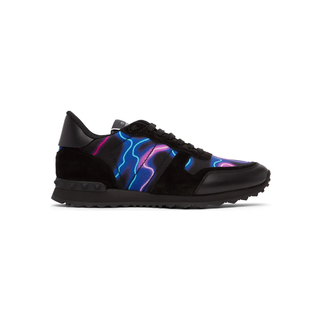 Valentino Garavani Black Neon Camo Rockrunner Sneakers (XY2S0723KHJ)