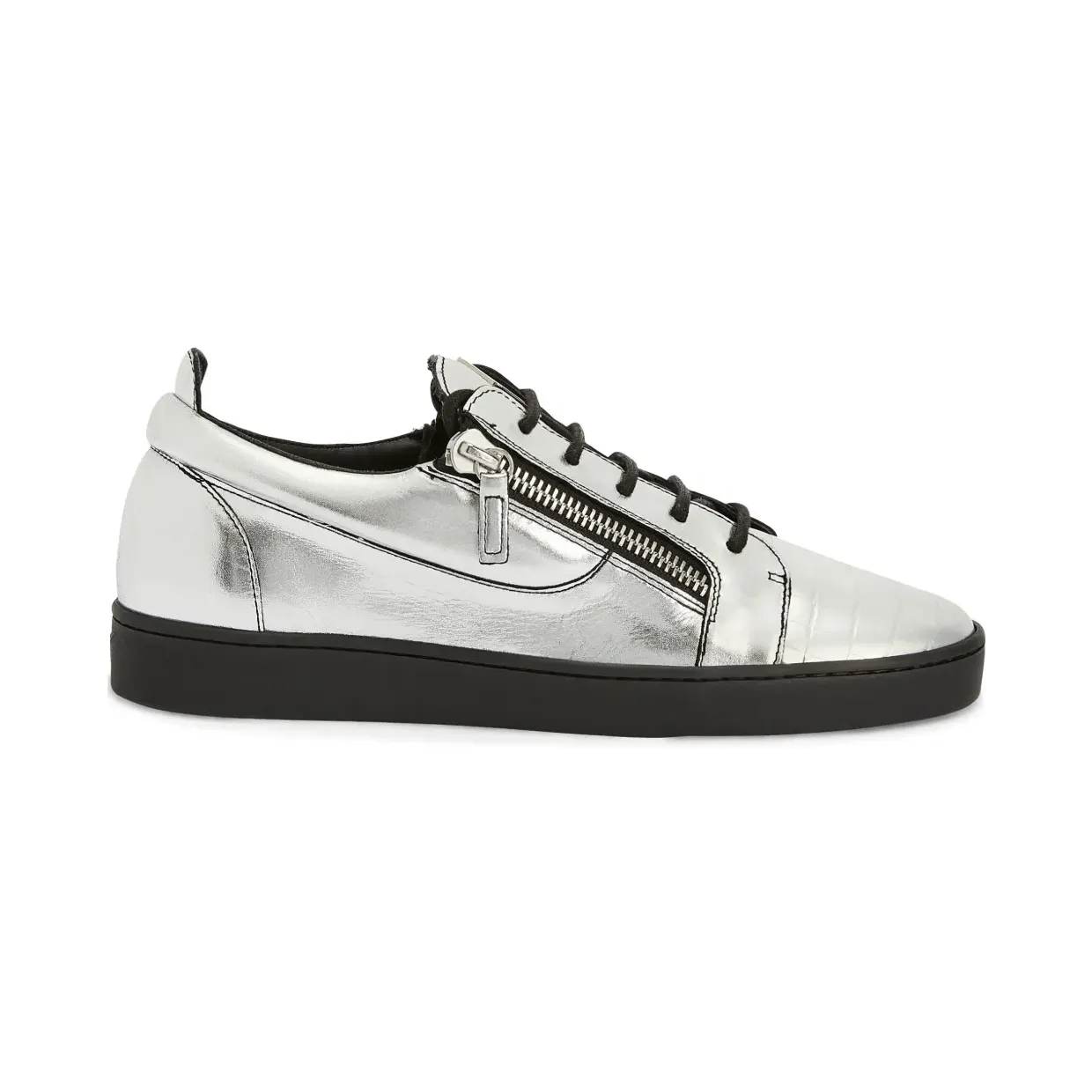 Giuseppe Zanotti Frankie mit doppeltem Reißverschluss “Silver” (RU10071K11)