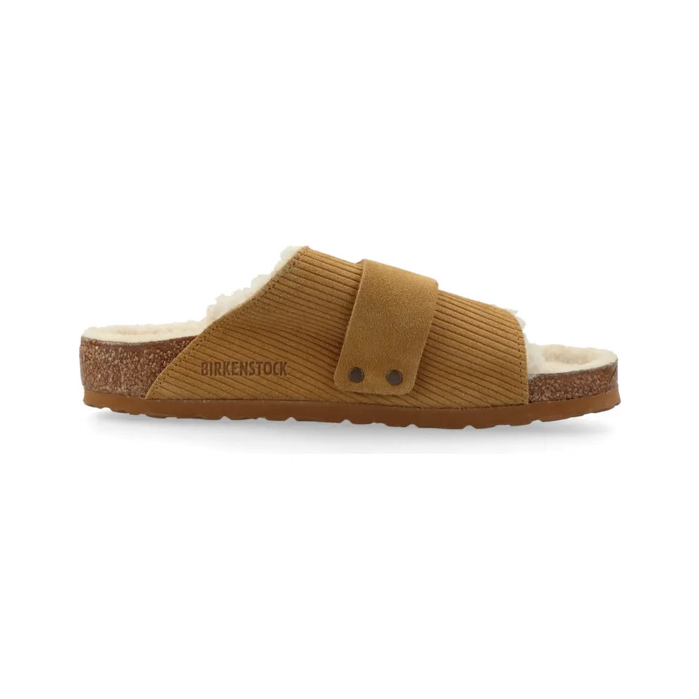 Birkenstock Kyoto Shearling Suede Leather/Fur “Corduroy Cork Brown” – 1028178