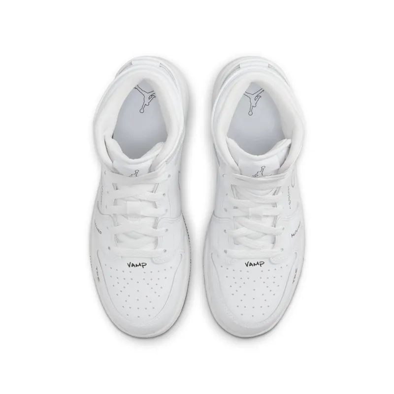 Air Jordan 1 Mid Older Kids’ White (DQ1864-100)