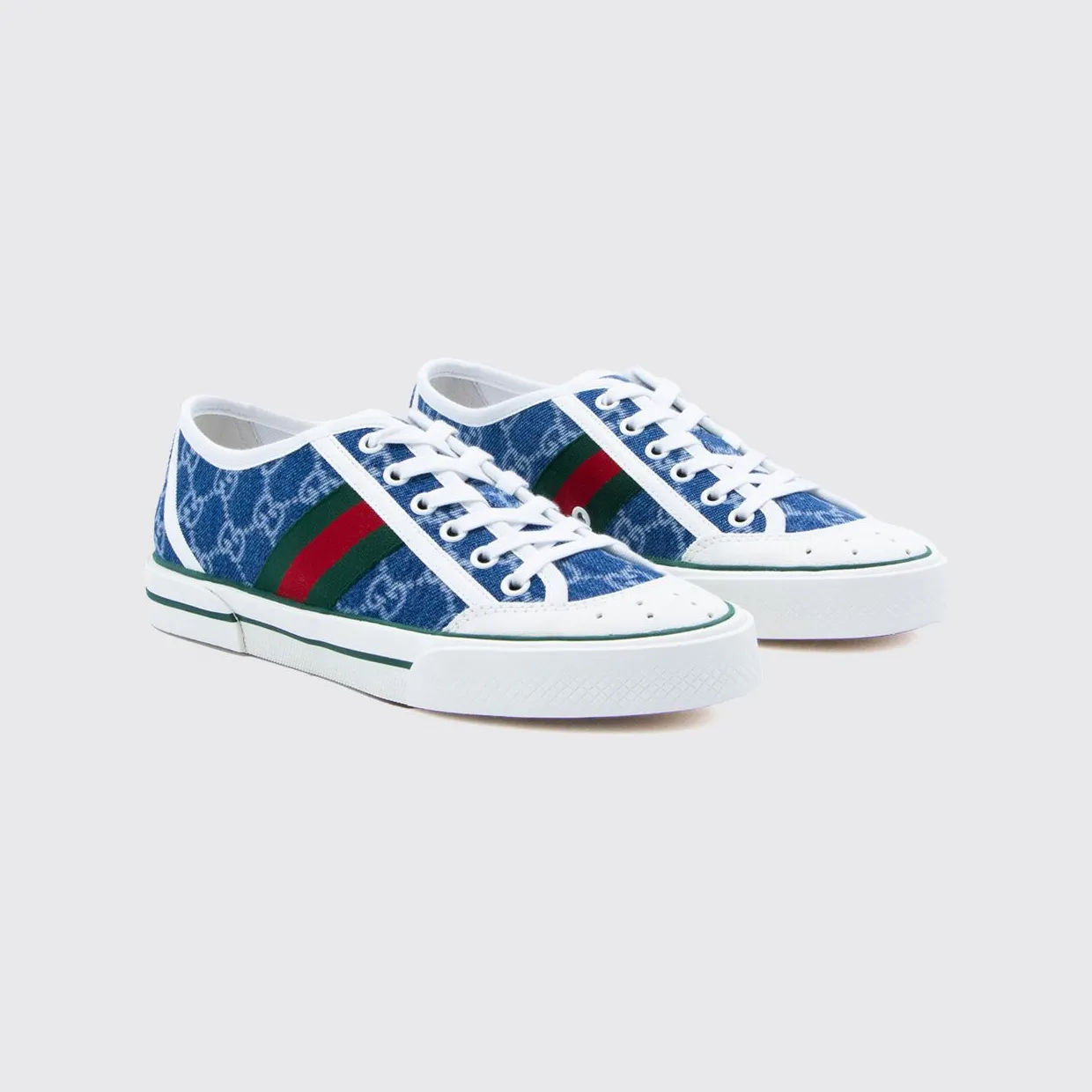 Gucci Tennis 1977 Sneakers in Denim with GG Monogram Denim (859219FAFIW4749)