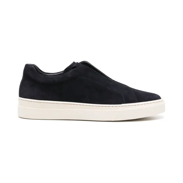 Scarosso Luca Slip-On-Sneakers aus Wildleder “Blue” (LUCASNEABLUSUED)