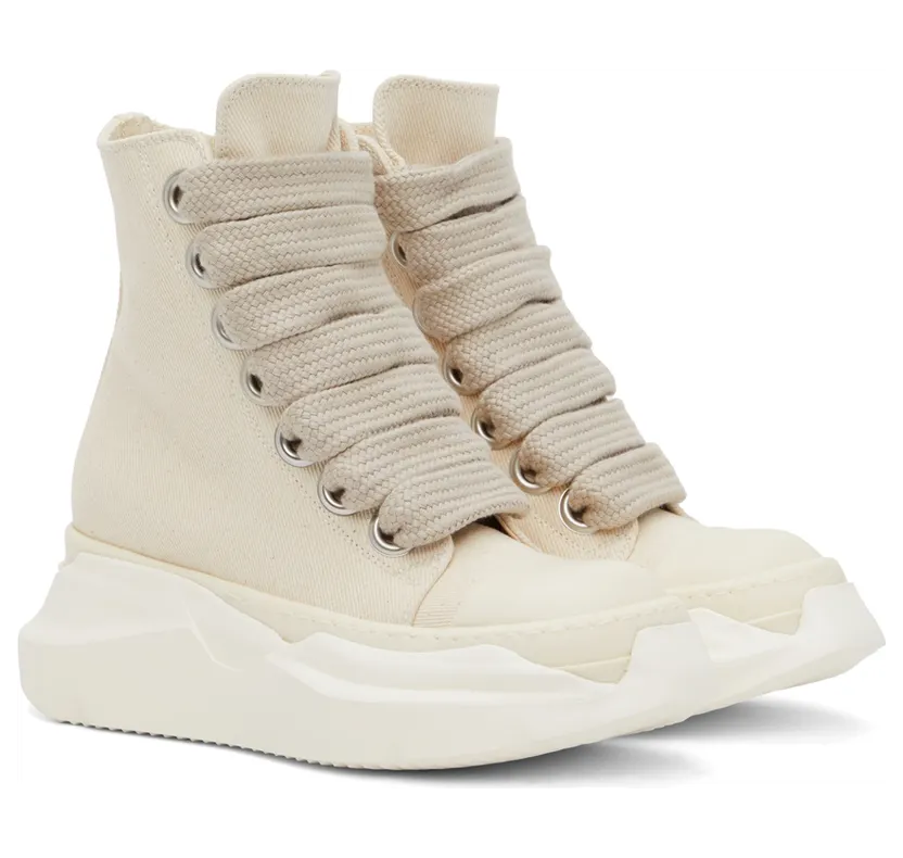Rick Owens Drkshdw Off-White Abstract High-Top Sneakers (DS01B7840 DMNW1) (4)