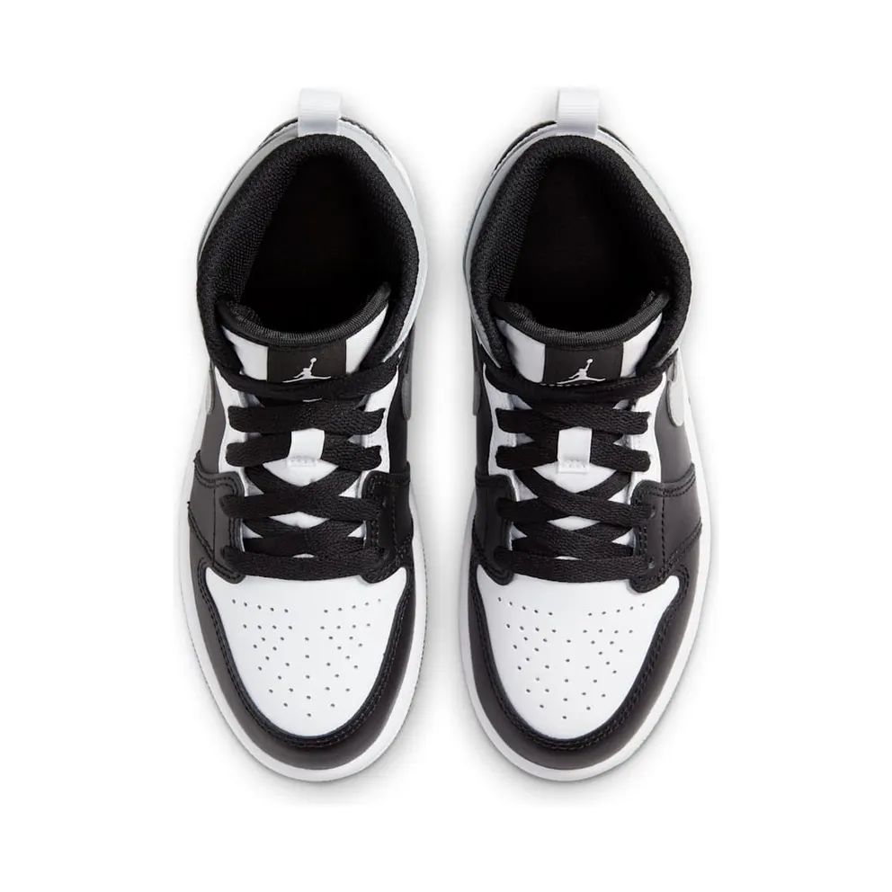 Jordan 1 Mid White Shadow (PS) Black/Medium Grey-White (640734-073)