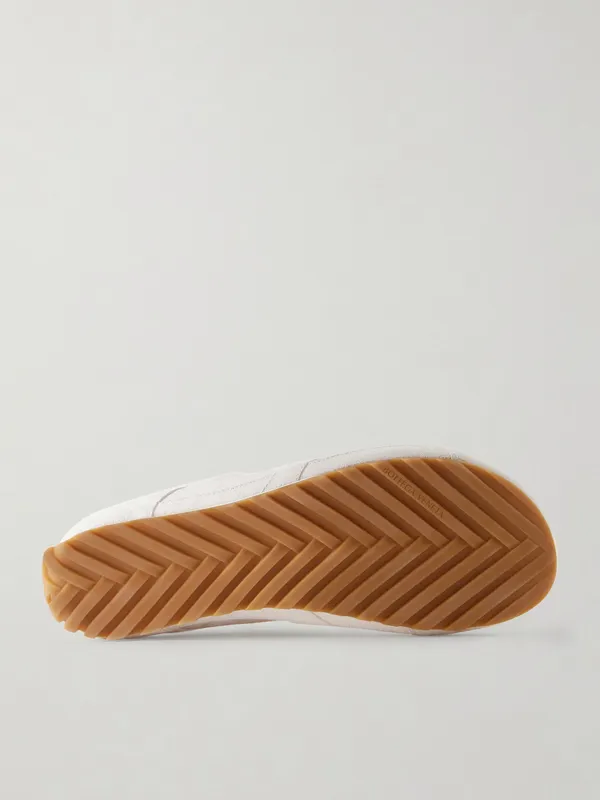 Bottega Veneta Orbit Flash Suede and Leather-Trimmed Shell Sneakers White (867926V65C0) (3)
