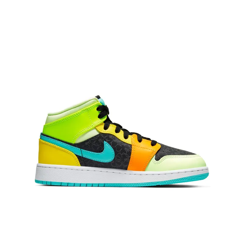 Jordan Air 1 Mid SE Aurora Green (GS) Black/Aurora Green (bq6931-037)