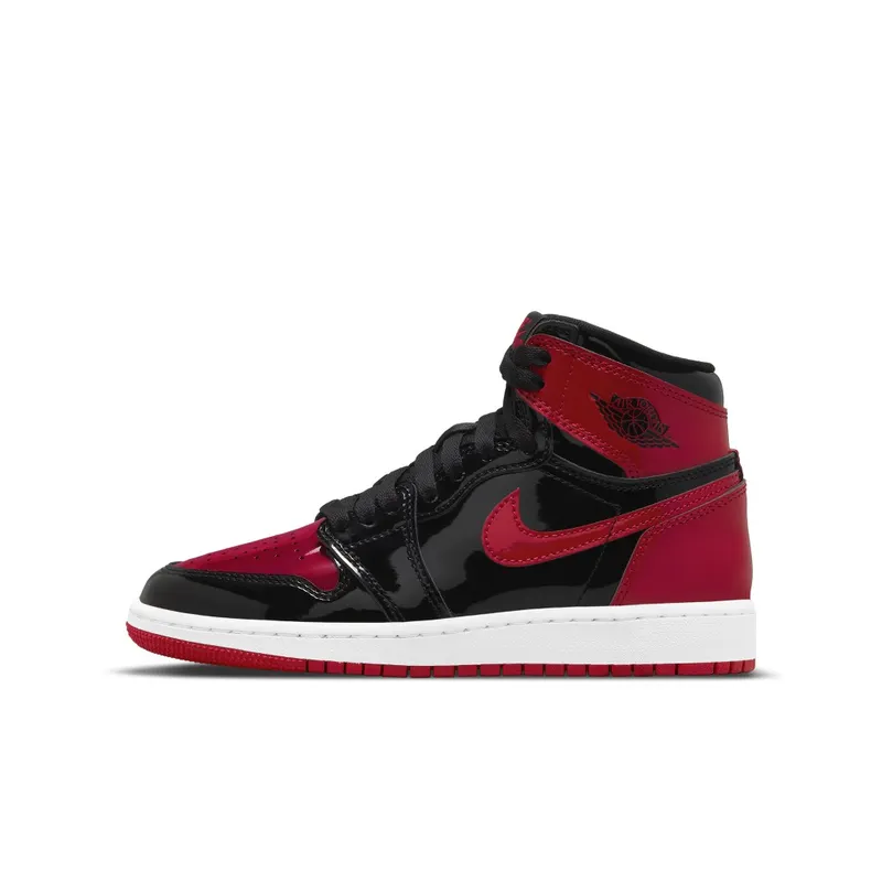 Jordan 1 Retro High OG Patent Bred (GS) – “Black / White / Varsity Red” (575441-063)