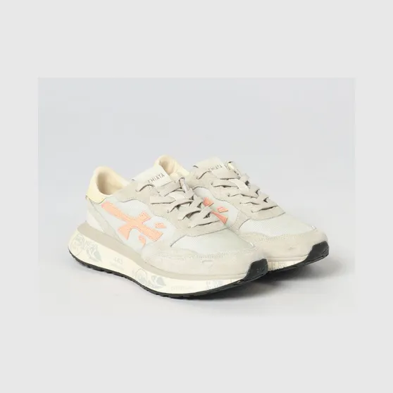 Premiata Lauryn Sneakers in Leather and Mesh Grey 1 (LAURYN8184)