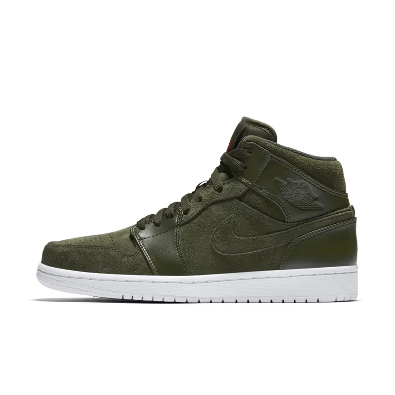 Jordan 1 Retro Mid Sequoia Sequoia/Max Orange-White (554724-302)