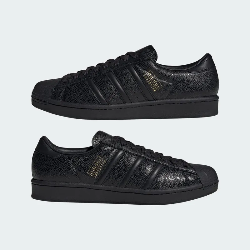 Adidas SUPERSTAR VINTAGE Shoes Core Black / Core Black / Gold Metallic (IH1675)