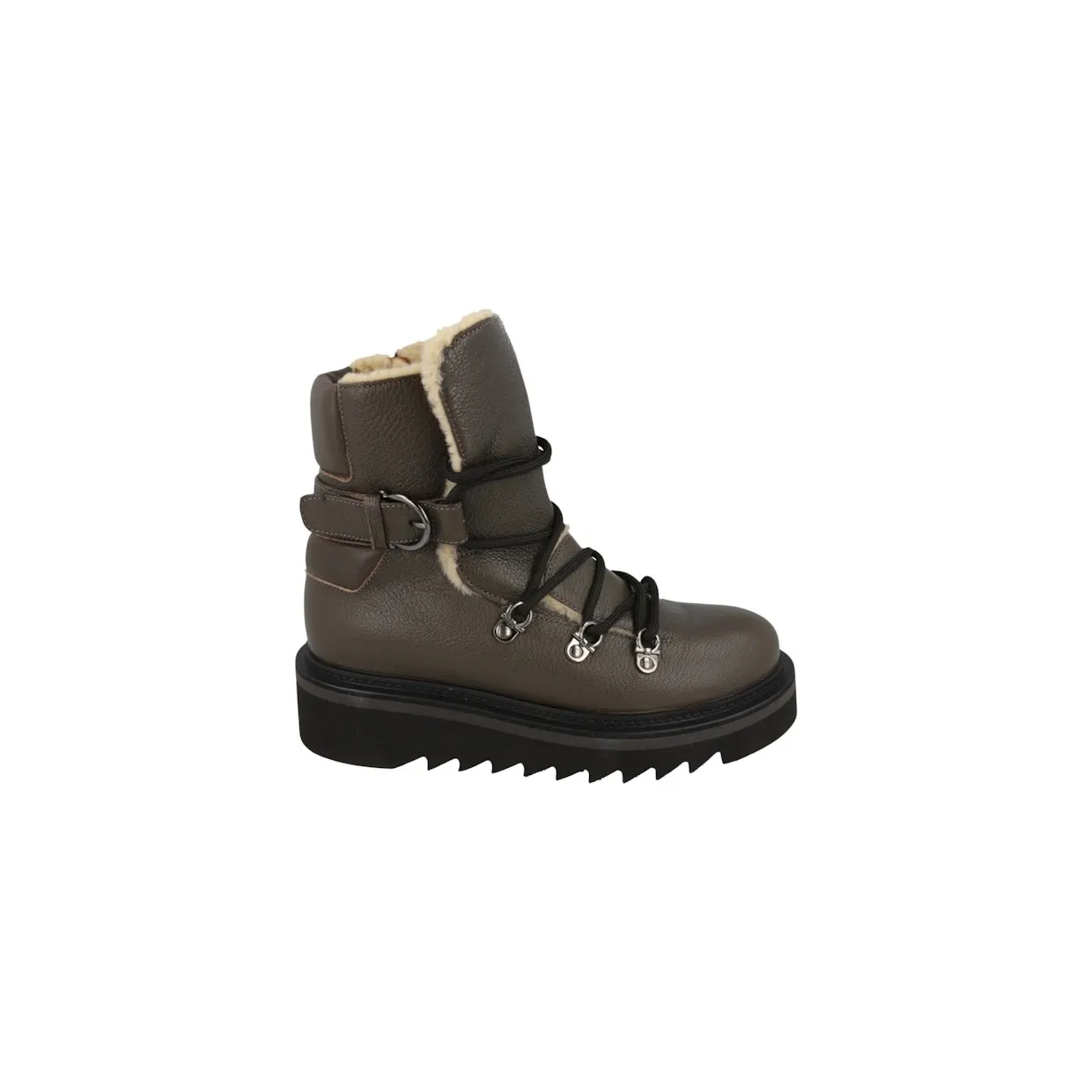 Ferragamo Elimo F Leather Boots Dark Grey (01E240-756771-1C)