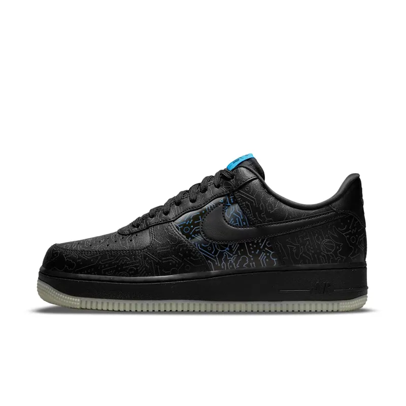 Nike Air Force 1 Low Computer Chip Space Jam (GS) – “Black / Electric Blue” (DH5354-001)