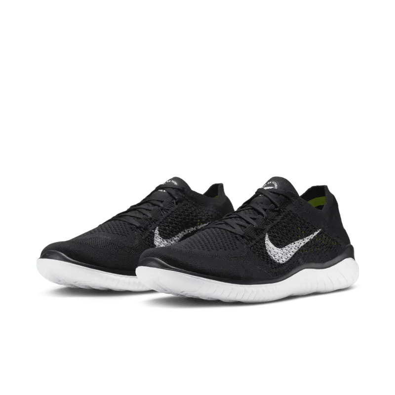 Nike Free RN Flyknit 2018 Black White Black/White (942838-001)