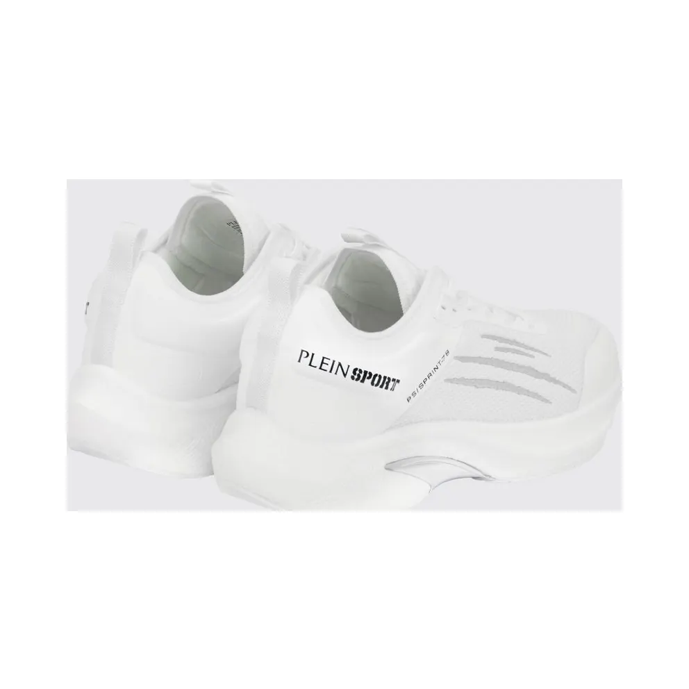 Plein Sport PS/Sprint-78 Two-Tone Mesh Trainers with Printed Logo White 4 (PAESUSC0778STE003N01)