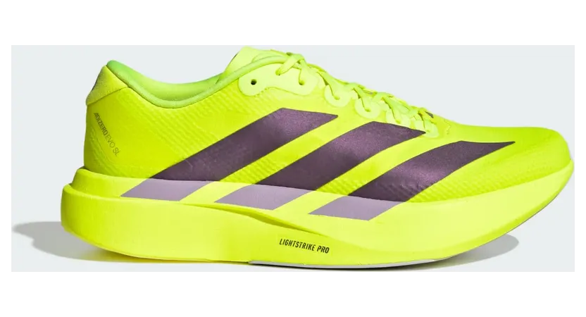 Adidas Adizero EVO SL Solar Yellow / Aurora Plum / Powder Plum – “Green” (JR2024)