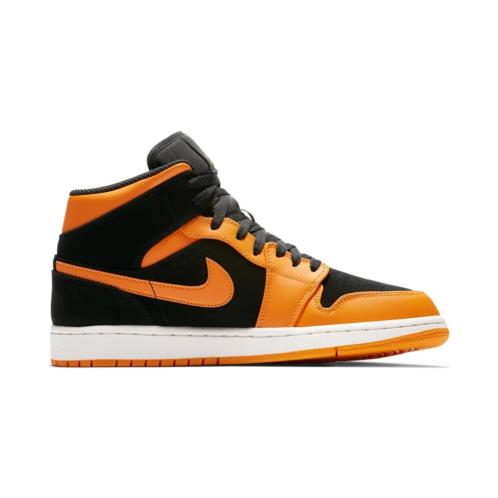 Jordan 1 Mid Black Orange Peel Black/Orange Peel-Sail (554724-081)