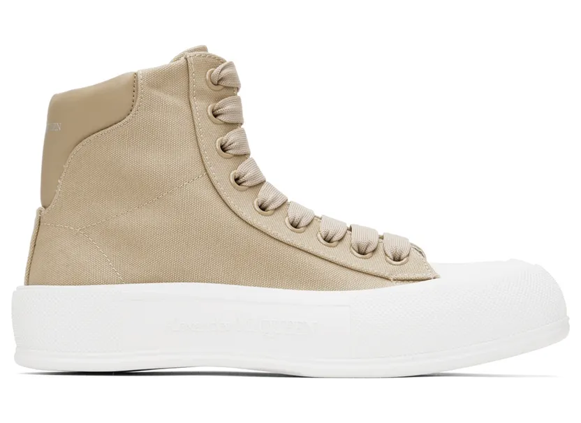 Alexander McQueen Beige Deck Plimsoll Sneakers (697123W4UW1)