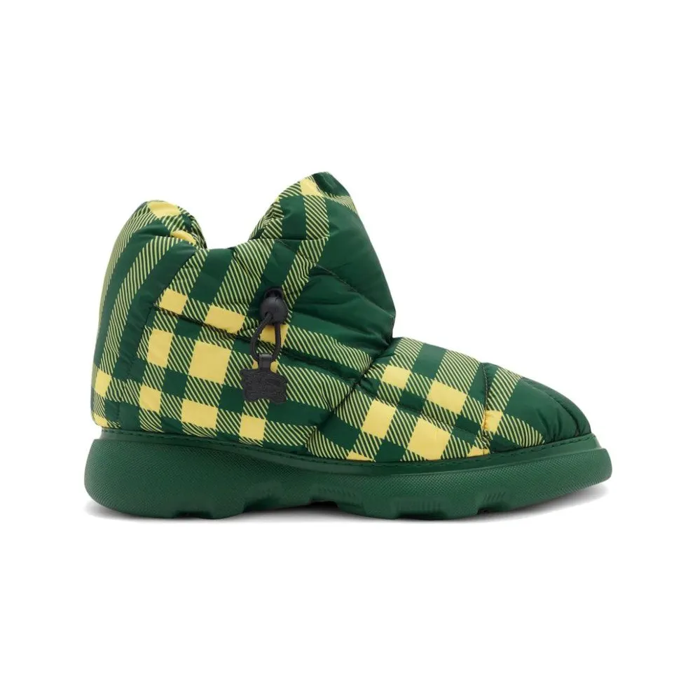 Burberry Check Pillow Boots Green White (8080007)