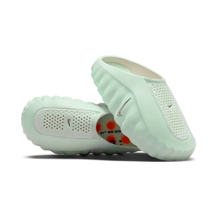 Nike Mind 001 Slide “Barely Green / Hyper Crimson / Black / Chrome” (HQ4309-300)