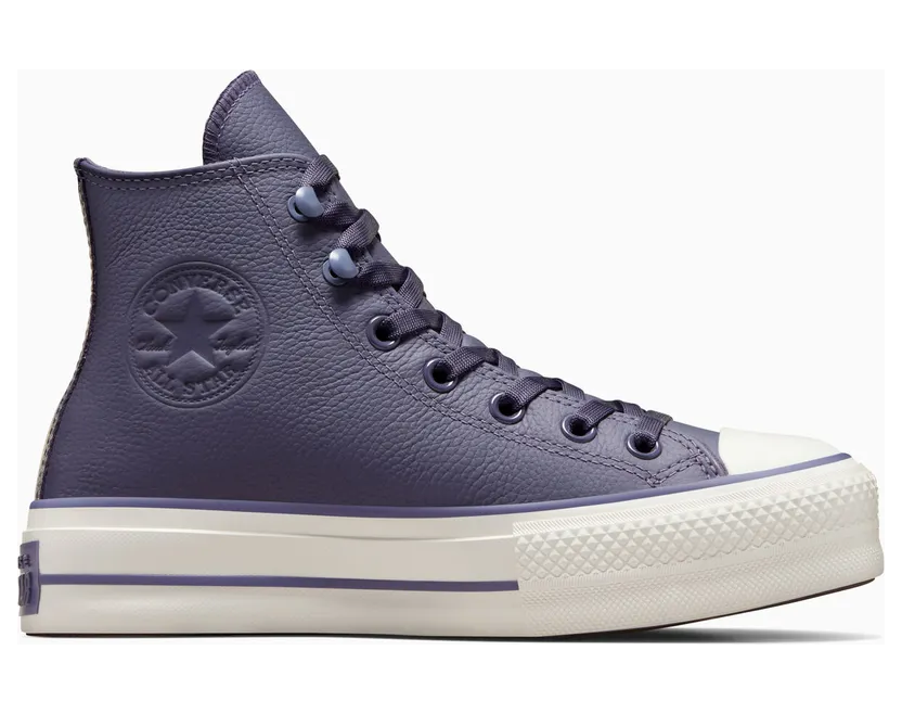Converse Chuck Tayor All Star Lift Platform Weatherized Leather Shadow Purple/Lavender Ash (A11159C)