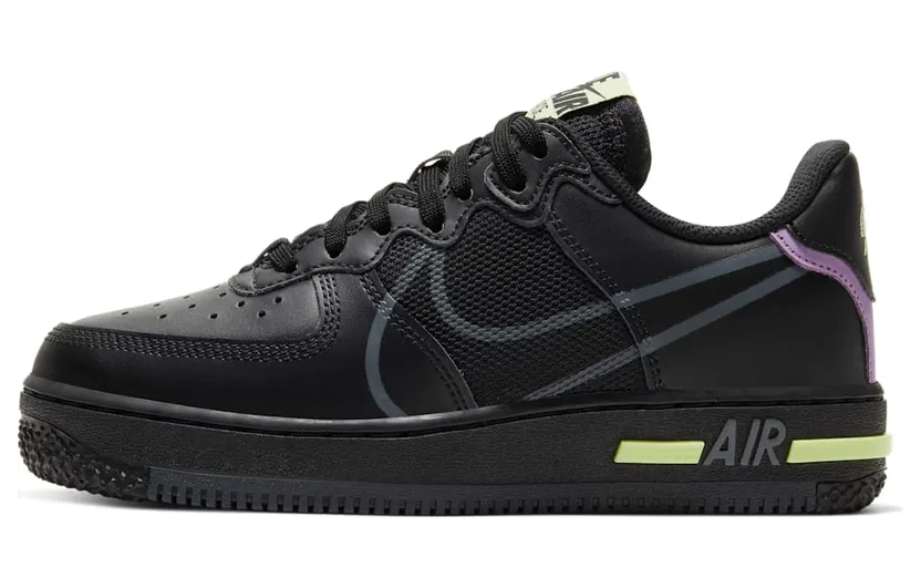 Nike Air Force 1 Low React Black Violet Star Barely Volt (CD6960-001)