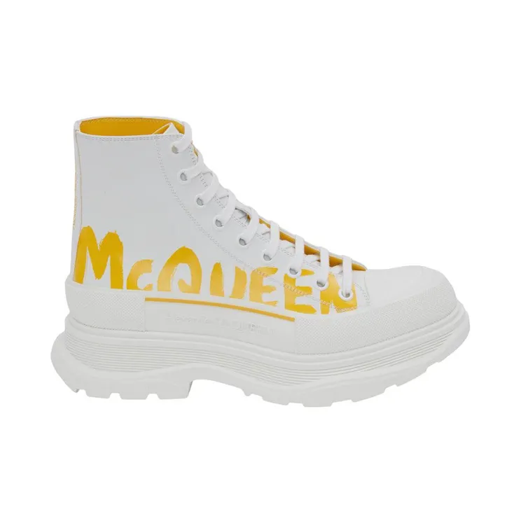 Alexander McQueen Tread Slick Boot Graffiti White Yellow Pop (711109WIAT69429)