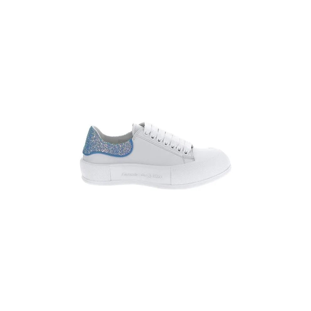 Alexander McQueen Deck Plimsol White Blue Glitter (702047WIABX9761)
