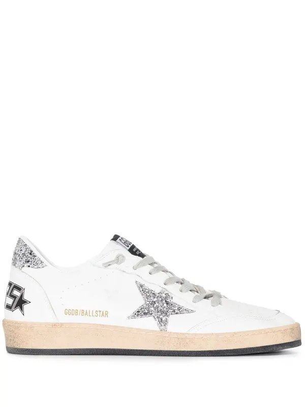 Golden Goose Ball Star White Silver Glitter (GWF00117.F003773.11325)