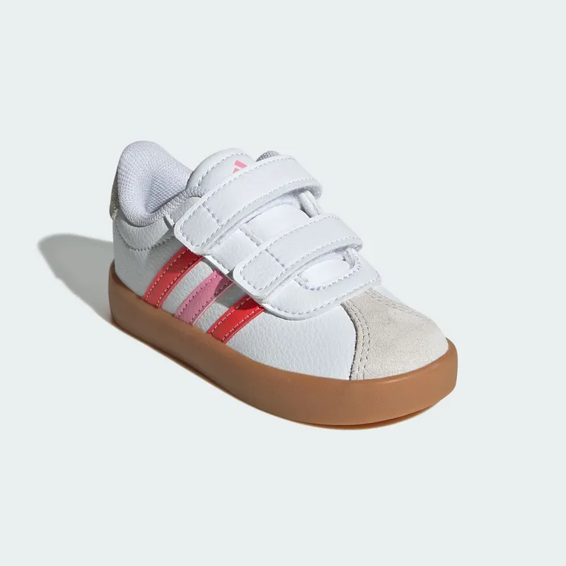 Adidas VL Court 3.0 Skateboard Shoes Kids Cloud White / Bright Red / Bliss Pink (JH6311)