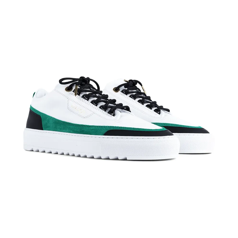 Mason Garments Firenze Leather/Suede – White/Green Weiß (SS20-8F)