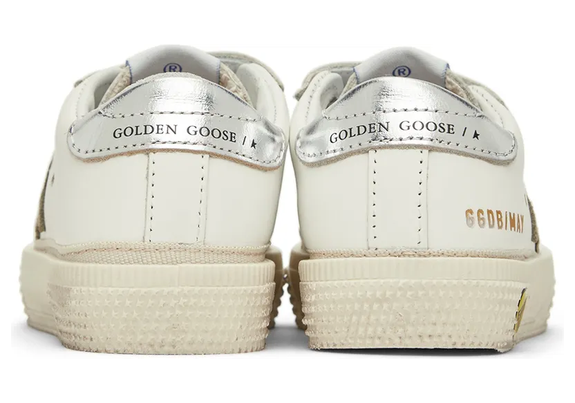 Golden Goose Baby White & Taupe May School Sneakers (GJF00198.F002803.10876) (2)