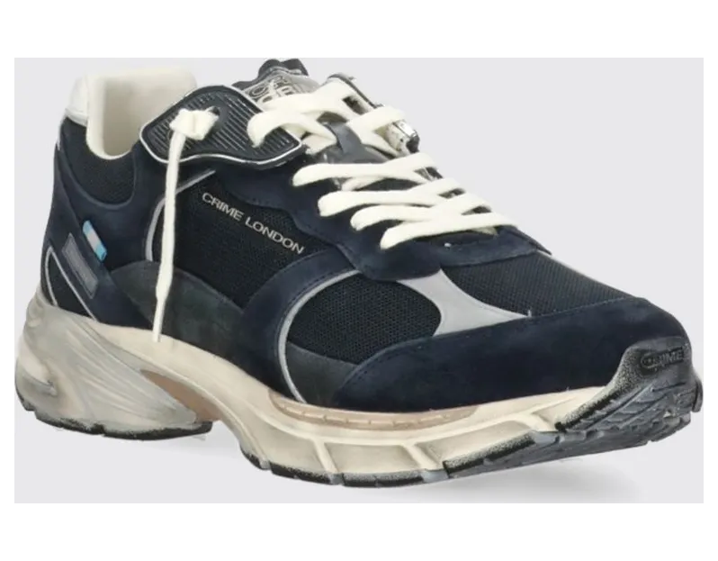 Crime Fugitive 9094 Suede and Mesh Sneakers Blue (19400PP840)