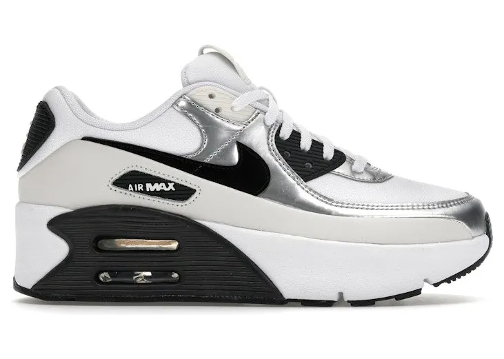 Nike Air Max 90 LV8 White Phantom Metallic Silver Black (IB0170-100)