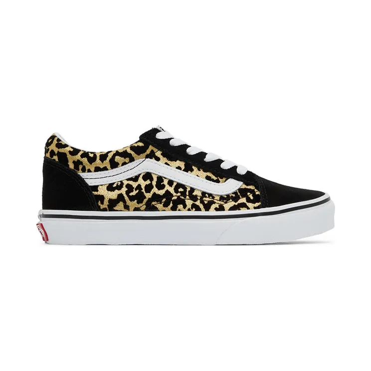 Vans Kids Black & Gold Leopard Old Skool Little Kids Sneakers (VN0A7Q5FABS1)