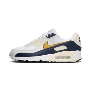 Nike Air Max 90 Olympic (2024) “White / Obsidian / Coconut Milk / Metallic Gold” (HF3444-100)