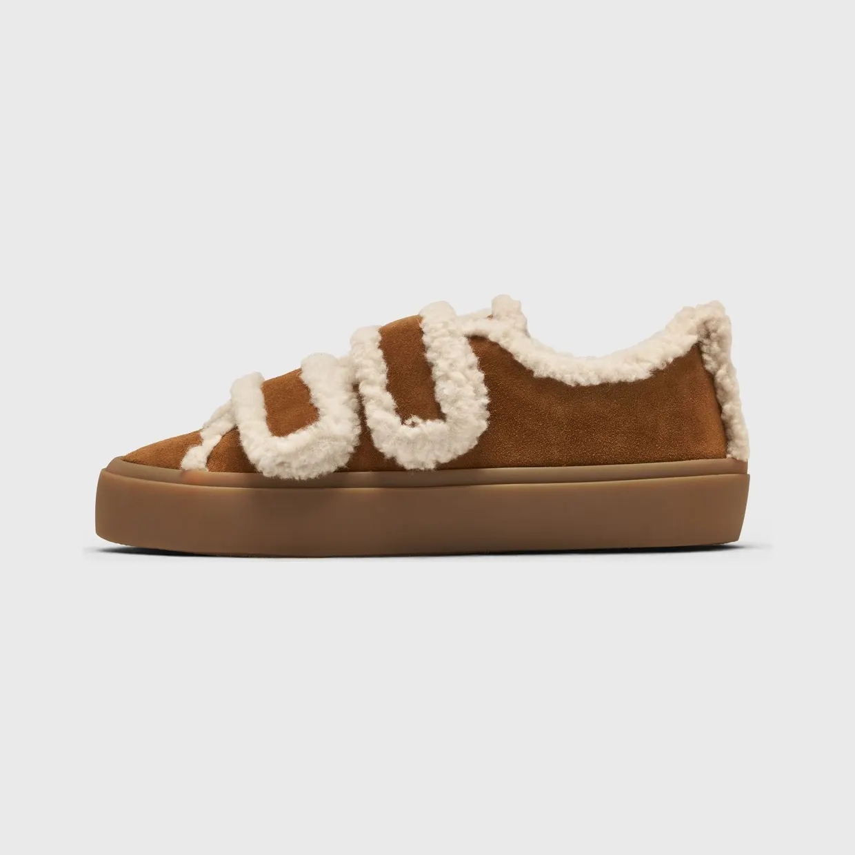 INUIKII SHEARLING LOW VELCRO Brown