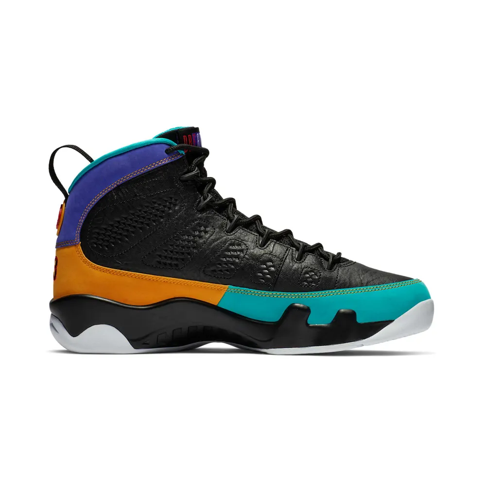 Jordan 9 Retro Dream It Do It Black/University Red-Dark Concord-Canyon Gold-Turbo Green-White (302370-065)