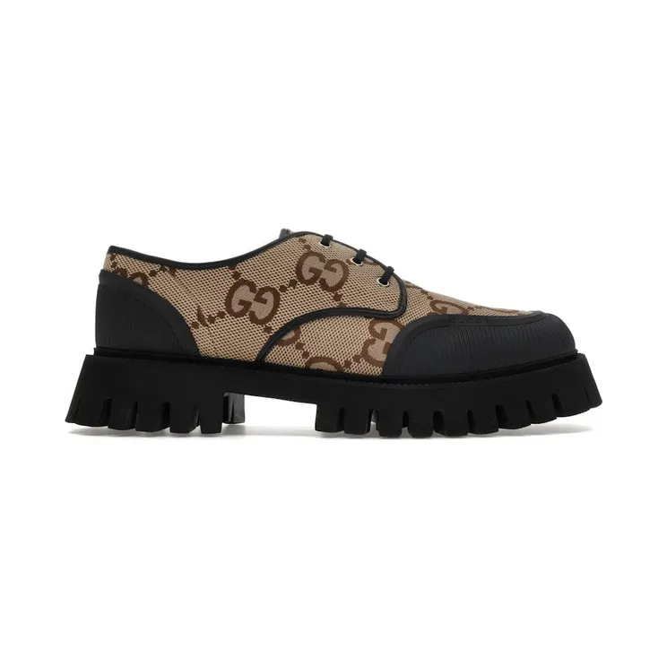 Gucci Maxi GG Supreme Canvas Lace-up Camel Black (699552 UKOF0 2590)