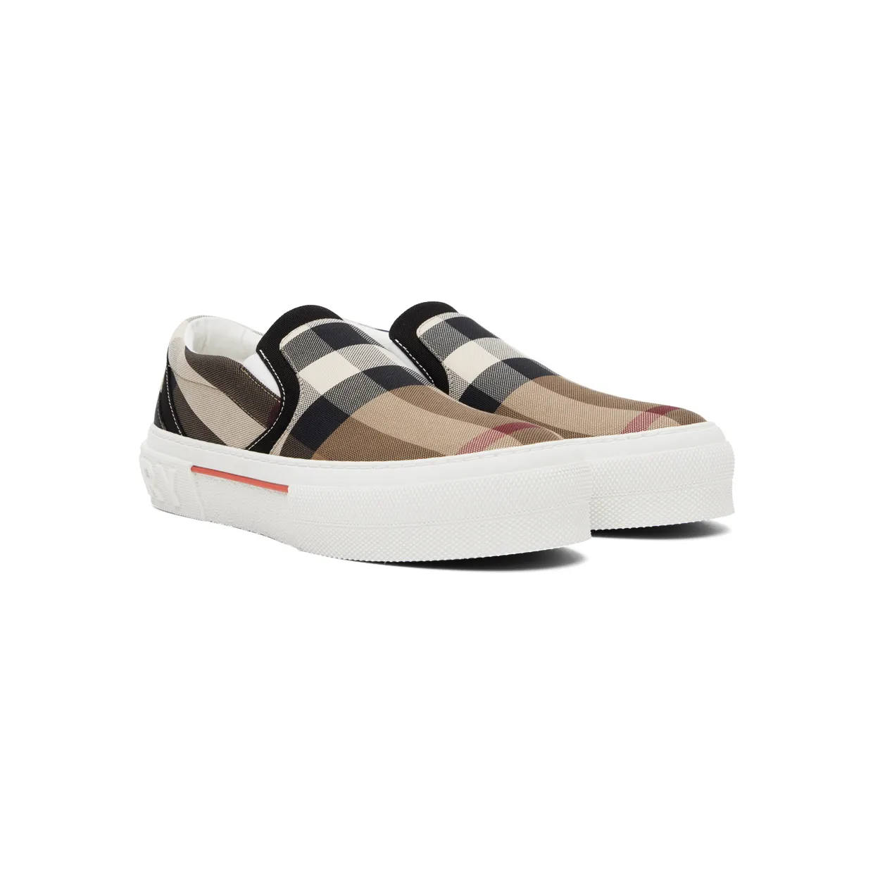 Burberry Beige Exaggerated Check Sneakers (8056762) (4)