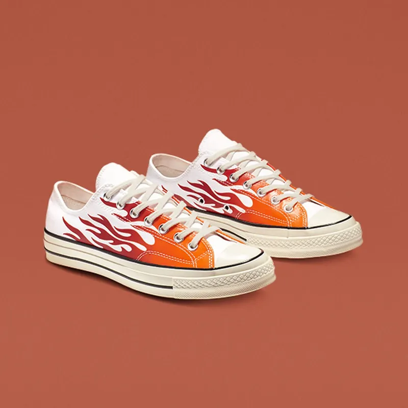 Converse Chuck Taylor All-Star 70s Ox Archive Print Flames White/Enamel Red-Bold Mandarin (165029C)